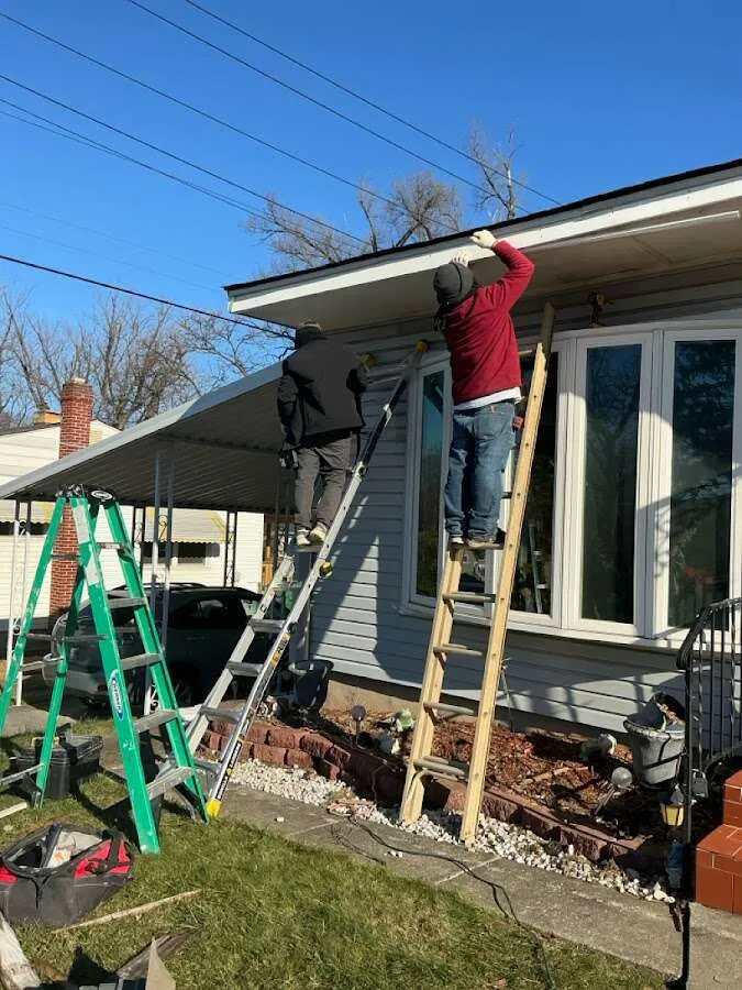Restoration crew performing exterior repair in Seabrook